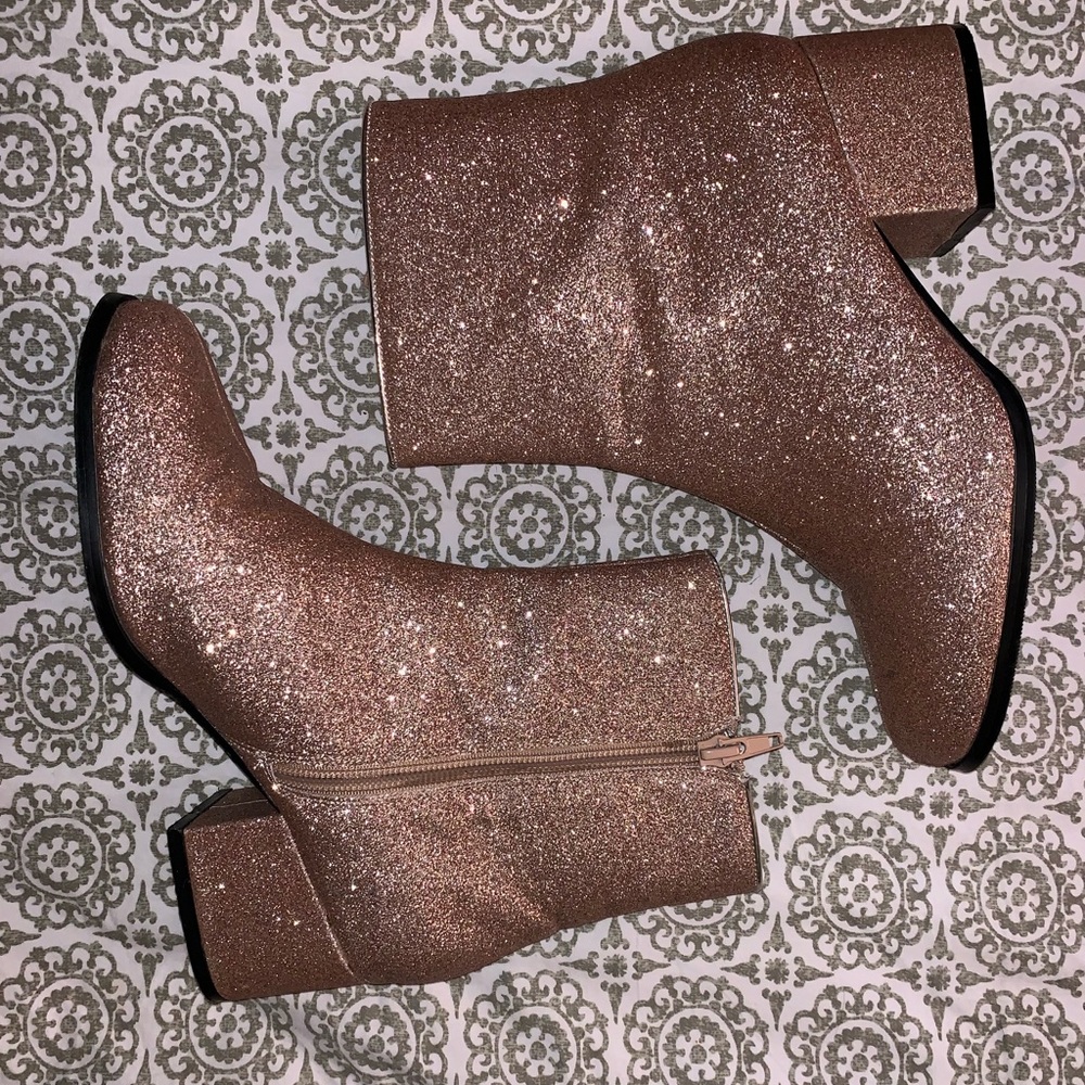 Gold Glitter Booties